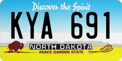 ND license plate KYA691