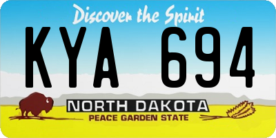 ND license plate KYA694