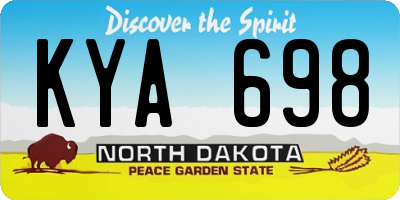 ND license plate KYA698