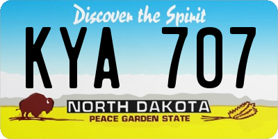 ND license plate KYA707