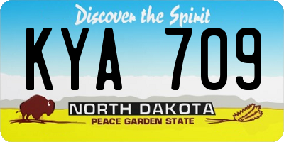 ND license plate KYA709