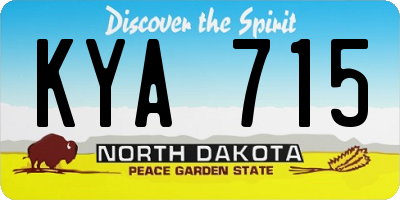 ND license plate KYA715