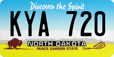 ND license plate KYA720