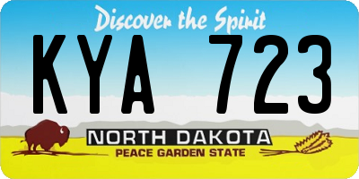 ND license plate KYA723