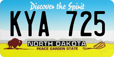 ND license plate KYA725