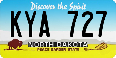 ND license plate KYA727