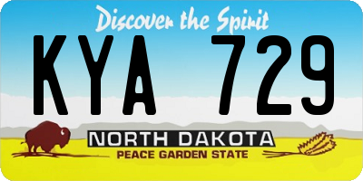 ND license plate KYA729