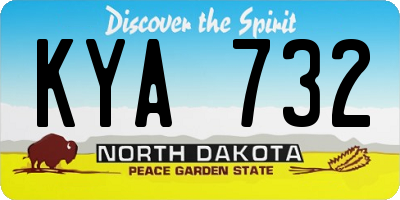 ND license plate KYA732