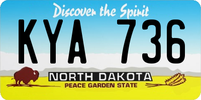 ND license plate KYA736