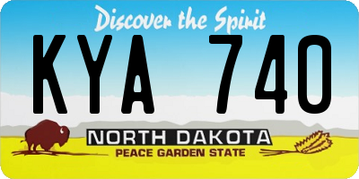 ND license plate KYA740