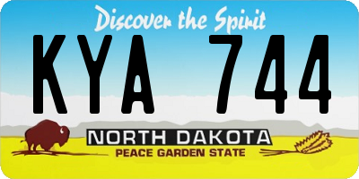 ND license plate KYA744