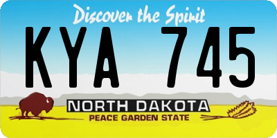 ND license plate KYA745