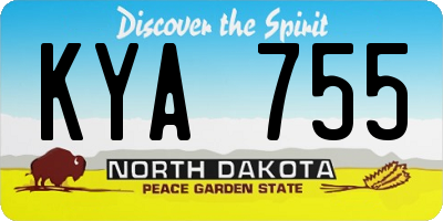 ND license plate KYA755