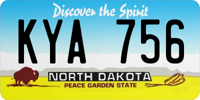 ND license plate KYA756