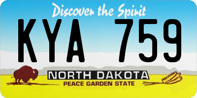 ND license plate KYA759