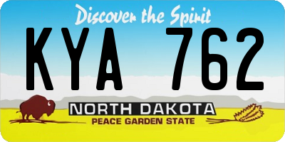 ND license plate KYA762