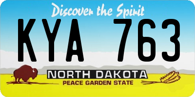 ND license plate KYA763