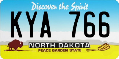 ND license plate KYA766