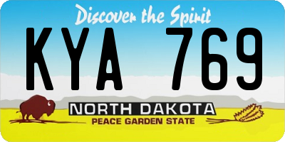 ND license plate KYA769