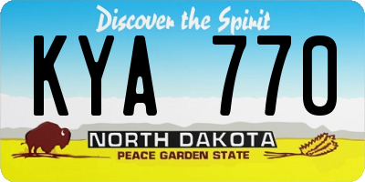 ND license plate KYA770