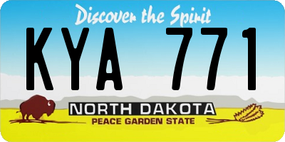 ND license plate KYA771
