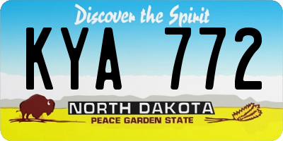 ND license plate KYA772