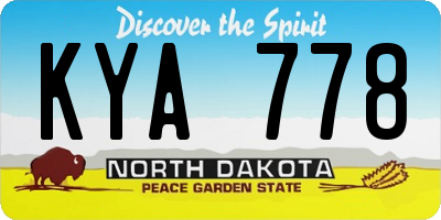 ND license plate KYA778