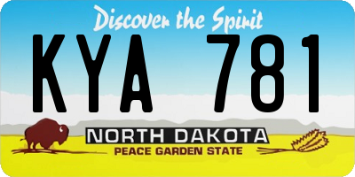 ND license plate KYA781