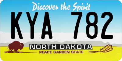 ND license plate KYA782