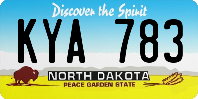 ND license plate KYA783
