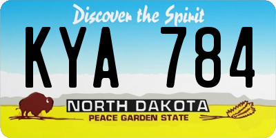 ND license plate KYA784