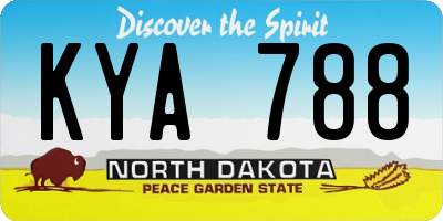 ND license plate KYA788