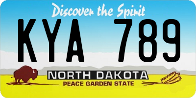 ND license plate KYA789