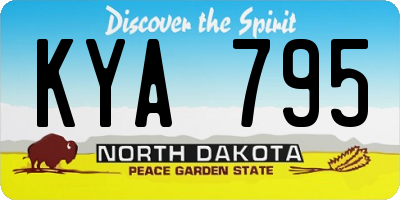 ND license plate KYA795