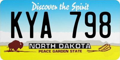 ND license plate KYA798
