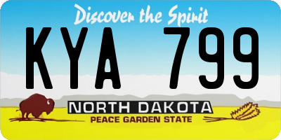 ND license plate KYA799
