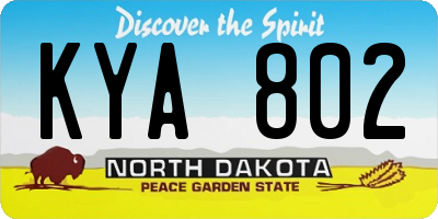 ND license plate KYA802