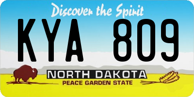 ND license plate KYA809