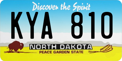 ND license plate KYA810