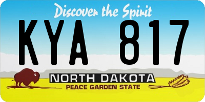 ND license plate KYA817