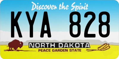 ND license plate KYA828