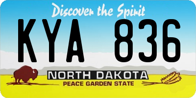 ND license plate KYA836