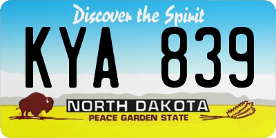 ND license plate KYA839