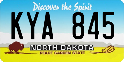 ND license plate KYA845