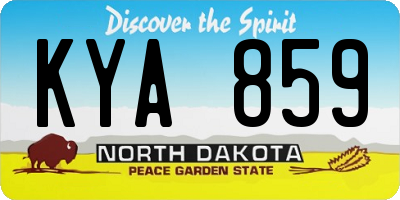 ND license plate KYA859