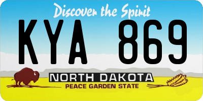 ND license plate KYA869