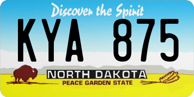 ND license plate KYA875