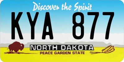 ND license plate KYA877
