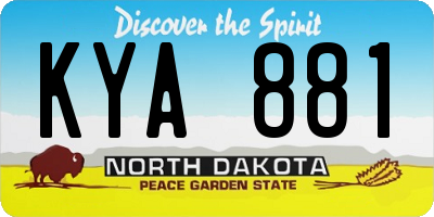 ND license plate KYA881
