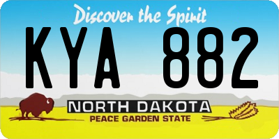 ND license plate KYA882